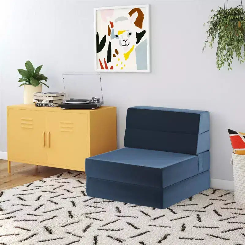 Sedia e Poltrona Modulari Pieghevoli – Velluto, Design 5-in-1
