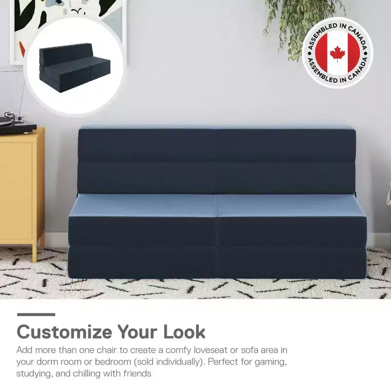 Sedia e Poltrona Modulari Pieghevoli – Velluto, Design 5-in-1