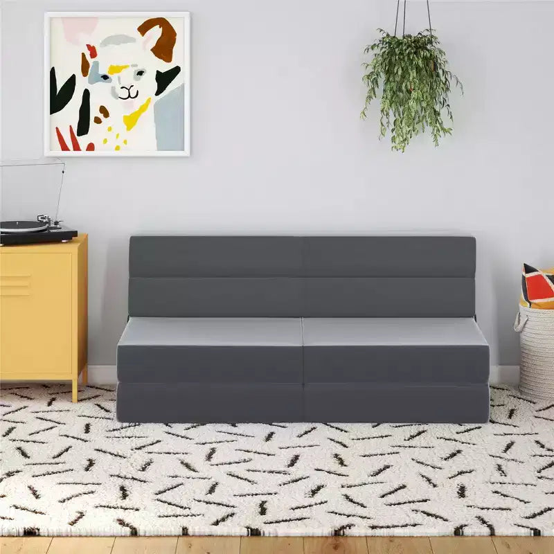 Sedia e Poltrona Modulari Pieghevoli – Velluto, Design 5-in-1