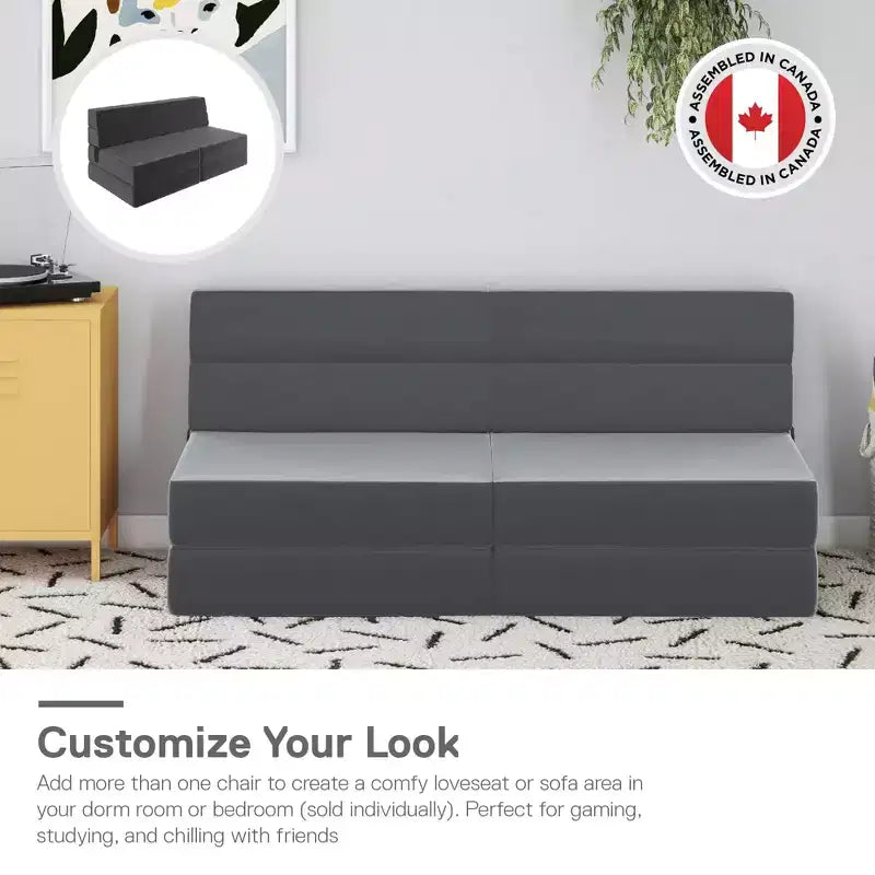 Sedia e Poltrona Modulari Pieghevoli – Velluto, Design 5-in-1