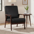 Emma and Oliver Upholstered Mid-Century Modern Arm Chair with Wood Frame