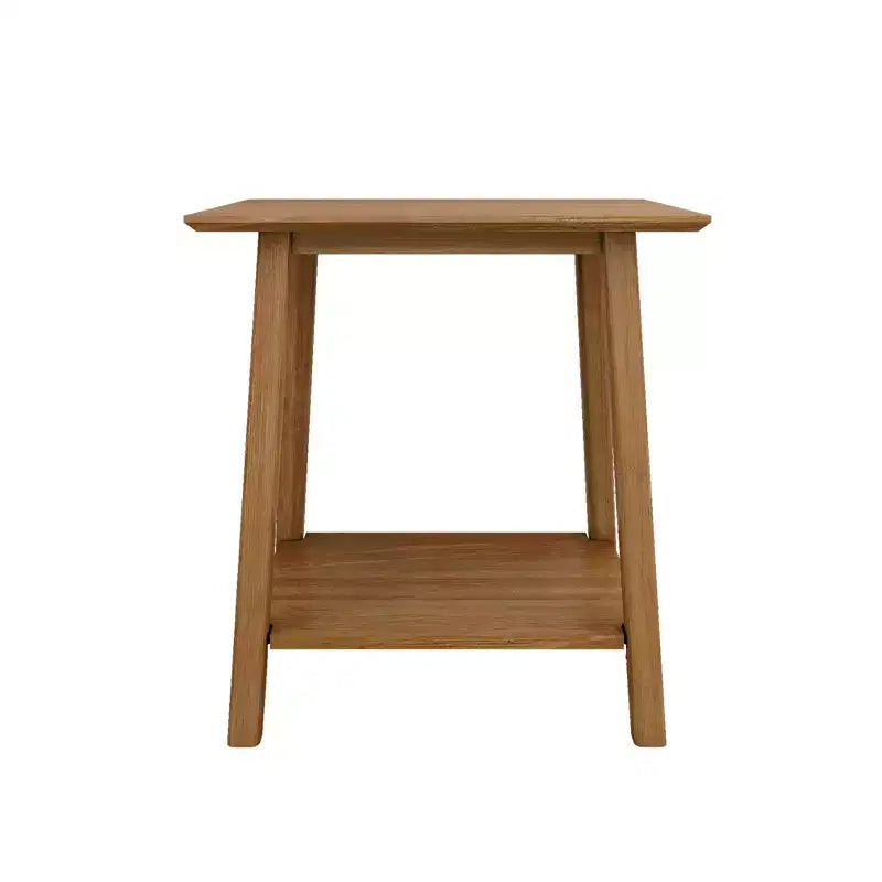 Comodino moderno di metà secolo in legno massello
