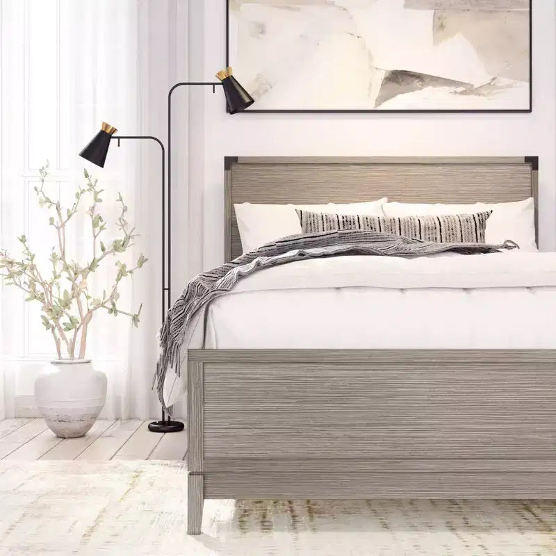 Letto a piattaforma in legno massello, misura matrimoniale