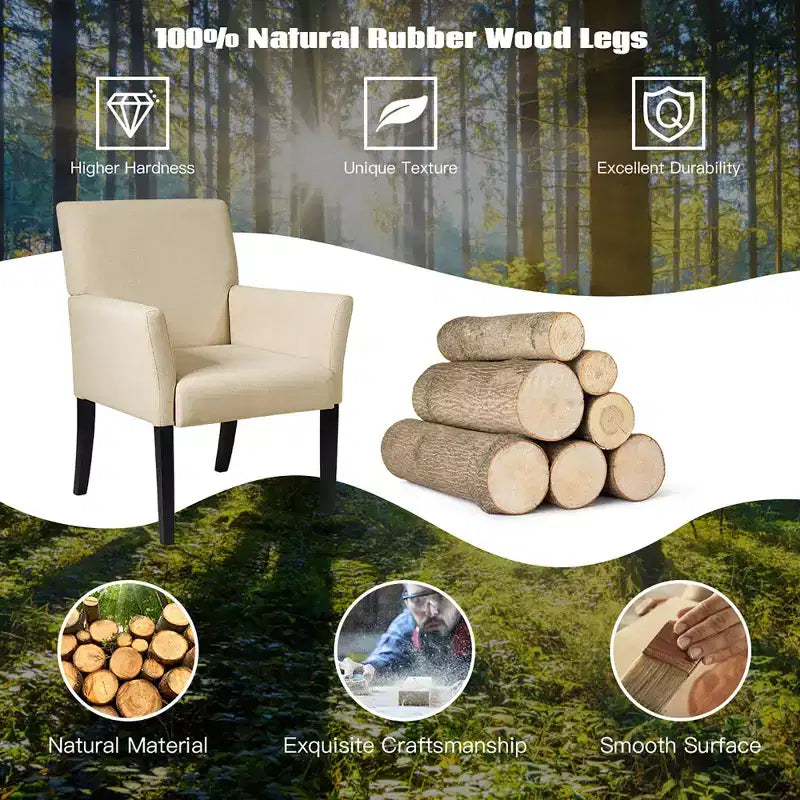 Poltrona d'accento imbottita con gambe in legno di gomma