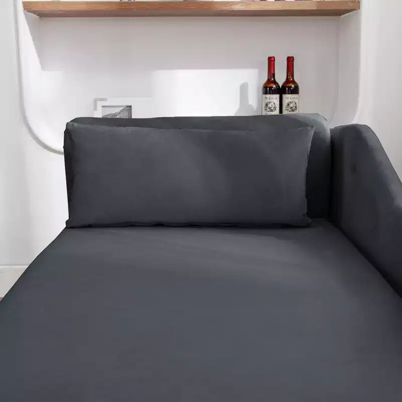Chaise longue in velluto con contenitore e borchie decorative