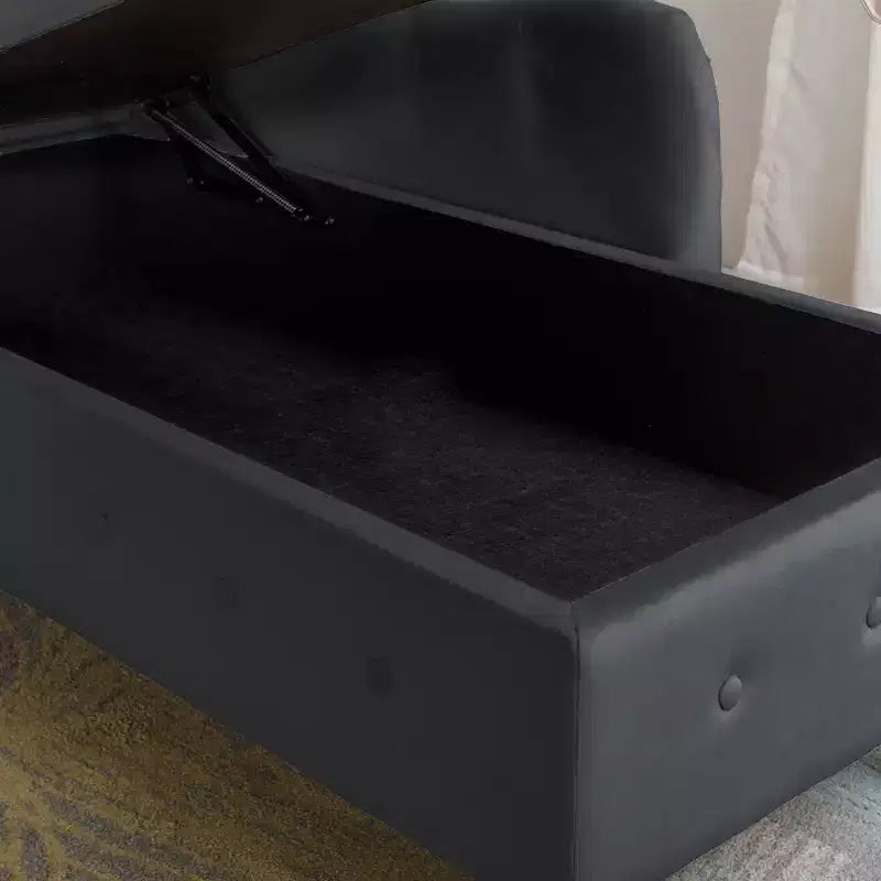 Chaise longue in velluto con contenitore e borchie decorative