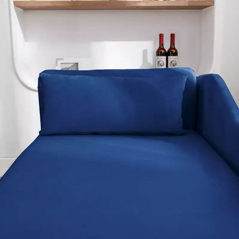 Chaise longue in velluto con contenitore e borchie decorative