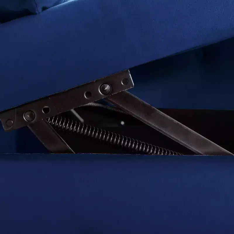 Chaise longue in velluto con contenitore e borchie decorative